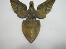 Load image into Gallery viewer, Spread Winged Eagle Shield Antique Brass Decorative Arts Hardware Element