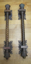 Load image into Gallery viewer, Antique Pair Bronze Decorative Art Gothic Door Handle Pulls Archictural Hardware
