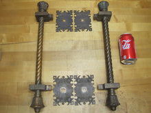 Load image into Gallery viewer, Antique Pair Bronze Decorative Art Gothic Door Handle Pulls Archictural Hardware