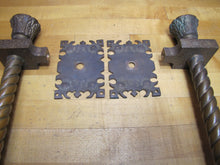 Load image into Gallery viewer, Antique Pair Bronze Decorative Art Gothic Door Handle Pulls Archictural Hardware