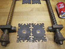 Load image into Gallery viewer, Antique Pair Bronze Decorative Art Gothic Door Handle Pulls Archictural Hardware