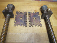 Load image into Gallery viewer, Antique Pair Bronze Decorative Art Gothic Door Handle Pulls Archictural Hardware