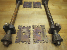 Load image into Gallery viewer, Antique Pair Bronze Decorative Art Gothic Door Handle Pulls Archictural Hardware