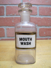 Load image into Gallery viewer, MOUTH WASH Antique Reverse Under Glass Label Apothecary Medicine Bottle pat 1889
