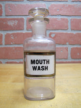 Load image into Gallery viewer, MOUTH WASH Antique Reverse Under Glass Label Apothecary Medicine Bottle pat 1889