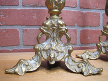 Load image into Gallery viewer, Art Nouveau Decorative Arts Bronze Candlesticks Pair Candle Holders 19c Antique