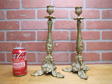Load image into Gallery viewer, Art Nouveau Decorative Arts Bronze Candlesticks Pair Candle Holders 19c Antique