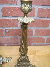 Load image into Gallery viewer, Art Nouveau Decorative Arts Bronze Candlesticks Pair Candle Holders 19c Antique