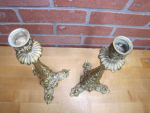 Load image into Gallery viewer, Art Nouveau Decorative Arts Bronze Candlesticks Pair Candle Holders 19c Antique