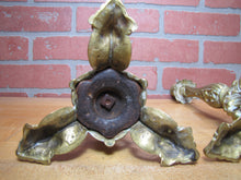 Load image into Gallery viewer, Art Nouveau Decorative Arts Bronze Candlesticks Pair Candle Holders 19c Antique