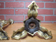 Load image into Gallery viewer, Art Nouveau Decorative Arts Bronze Candlesticks Pair Candle Holders 19c Antique
