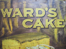 Load image into Gallery viewer, 1920s WARD'S CAKE Sign Store Display Cake Box Tin Metal Panel Advertising