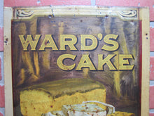 Load image into Gallery viewer, 1920s WARD'S CAKE Sign Store Display Cake Box Tin Metal Panel Advertising