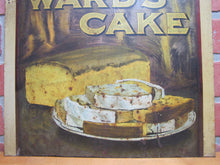 Load image into Gallery viewer, 1920s WARD'S CAKE Sign Store Display Cake Box Tin Metal Panel Advertising