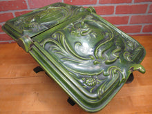 Load image into Gallery viewer, Dragon Serpent Antique Victorian Coal Scuttle Bin Cast Iron Porcelain Enamel