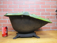 Load image into Gallery viewer, Dragon Serpent Antique Victorian Coal Scuttle Bin Cast Iron Porcelain Enamel