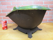 Load image into Gallery viewer, Dragon Serpent Antique Victorian Coal Scuttle Bin Cast Iron Porcelain Enamel