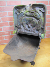 Load image into Gallery viewer, Dragon Serpent Antique Victorian Coal Scuttle Bin Cast Iron Porcelain Enamel