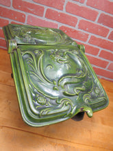Load image into Gallery viewer, Dragon Serpent Antique Victorian Coal Scuttle Bin Cast Iron Porcelain Enamel
