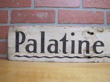 Load image into Gallery viewer, PALATINE LAKE Original Old Wooden Pointing Right Arrow Sign W. D. WALKER