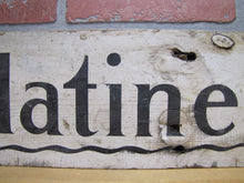 Load image into Gallery viewer, PALATINE LAKE Original Old Wooden Pointing Right Arrow Sign W. D. WALKER