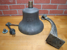 Load image into Gallery viewer, USN UNITED STATES NAVY Old Brass Nickel Bell w Bracket Nautical Ship Boat C-58