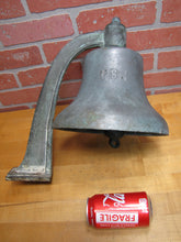 Load image into Gallery viewer, USN UNITED STATES NAVY Old Brass Nickel Bell w Bracket Nautical Ship Boat C-58