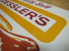 Load image into Gallery viewer, ROESSLER'S YELLOW TAG FRANKFURTERS Old Hot Dog Advertising Sign Connecticut