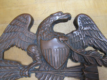 Load image into Gallery viewer, Eagle Old Decorative Arts Bronze Wash Cast Iron Bird Shield Arrows Sign Plaque