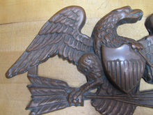 Load image into Gallery viewer, Eagle Old Decorative Arts Bronze Wash Cast Iron Bird Shield Arrows Sign Plaque