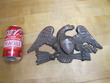 Load image into Gallery viewer, Eagle Old Decorative Arts Bronze Wash Cast Iron Bird Shield Arrows Sign Plaque