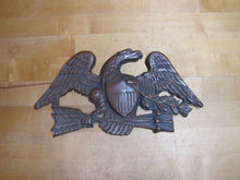 Load image into Gallery viewer, Eagle Old Decorative Arts Bronze Wash Cast Iron Bird Shield Arrows Sign Plaque