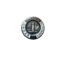 Load image into Gallery viewer, AMERICAN ORDER OF LOOKOUTS Lighthouse Keeper Original Old Pin Screwback Ornate