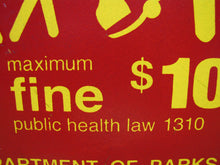 Load image into Gallery viewer, CLEAN UP AFTER YOUR DOG Original NYC DEPARTMENT OF PARKS Sign Public Health Law