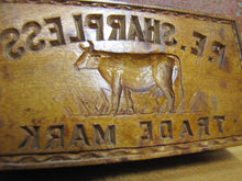 Load image into Gallery viewer, P.E. SHARPLESS COW TM Antique Penna Co Advertising Wooden Butter Pat Stamp Mold
