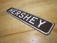 Load image into Gallery viewer, HERSHEY Orig Old NOS Advertising Sign Chocolate Amusement Park Penna Brown White