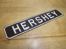 Load image into Gallery viewer, HERSHEY Orig Old NOS Advertising Sign Chocolate Amusement Park Penna Brown White