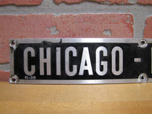 Load image into Gallery viewer, CHICAGO - NEW YORK N-35 Old Railroad Train Station Destination City Ad Sign
