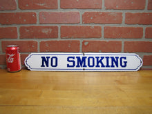 Load image into Gallery viewer, NO SMOKING Old Porcelain Sign Subway Railroad Shop Doctor Dentist Restaurant Pub