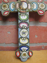 Load image into Gallery viewer, Micro Mosaic Old Cross Crucifix Roma Pius XI Italy Ornate Fine Exquisite Artwork