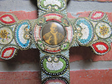 Load image into Gallery viewer, Micro Mosaic Old Cross Crucifix Roma Pius XI Italy Ornate Fine Exquisite Artwork