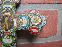 Load image into Gallery viewer, Micro Mosaic Old Cross Crucifix Roma Pius XI Italy Ornate Fine Exquisite Artwork