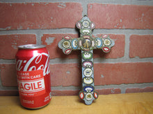Load image into Gallery viewer, Micro Mosaic Old Cross Crucifix Roma Pius XI Italy Ornate Fine Exquisite Artwork