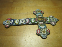 Load image into Gallery viewer, Micro Mosaic Old Cross Crucifix Roma Pius XI Italy Ornate Fine Exquisite Artwork