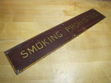 Load image into Gallery viewer, SMOKING PROHIBITED Old Railroad Train Station Safety Ad Sign Subway Trolley RR