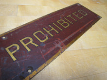 Load image into Gallery viewer, SMOKING PROHIBITED Old Railroad Train Station Safety Ad Sign Subway Trolley RR