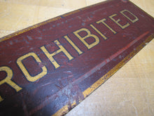 Load image into Gallery viewer, SMOKING PROHIBITED Old Railroad Train Station Safety Ad Sign Subway Trolley RR