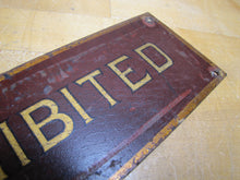 Load image into Gallery viewer, SMOKING PROHIBITED Old Railroad Train Station Safety Ad Sign Subway Trolley RR