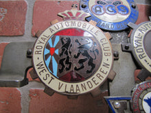 Load image into Gallery viewer, EUROPEAN TOUR 11 Original Old Car Club Badges Mounted on Bumper Bracket Sign Ad