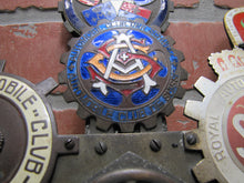 Load image into Gallery viewer, EUROPEAN TOUR 11 Original Old Car Club Badges Mounted on Bumper Bracket Sign Ad
